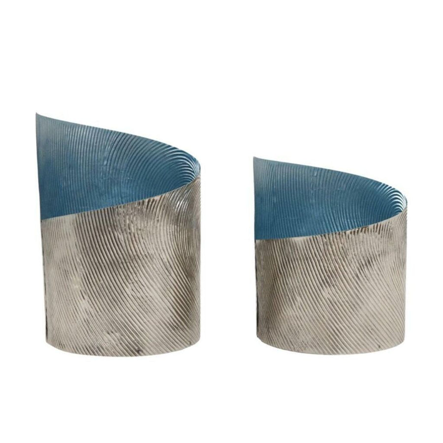 Overige Merken Theelichthouders 2 Stuks Savy Blue/Metaal
