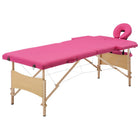 Massagetafel inklapbaar hout roze