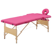 Massagetafel inklapbaar hout roze