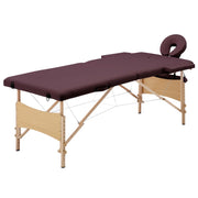 Massagetafel inklapbaar hout wijnpaars 191x70 cm