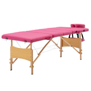 Massagetafel inklapbaar roze hout