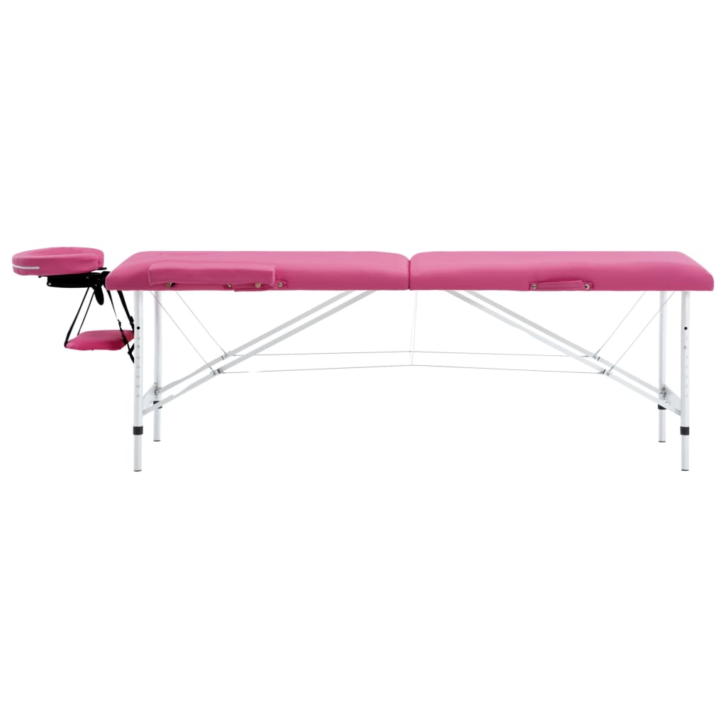 Massagetafel Inklapbaar 2 Zones Aluminum Roze