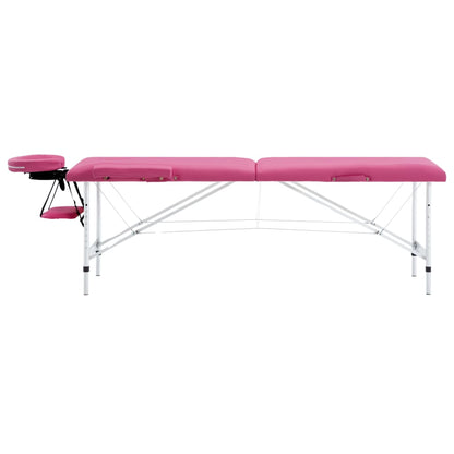 Massagetafel Inklapbaar 2 Zones Aluminum Roze