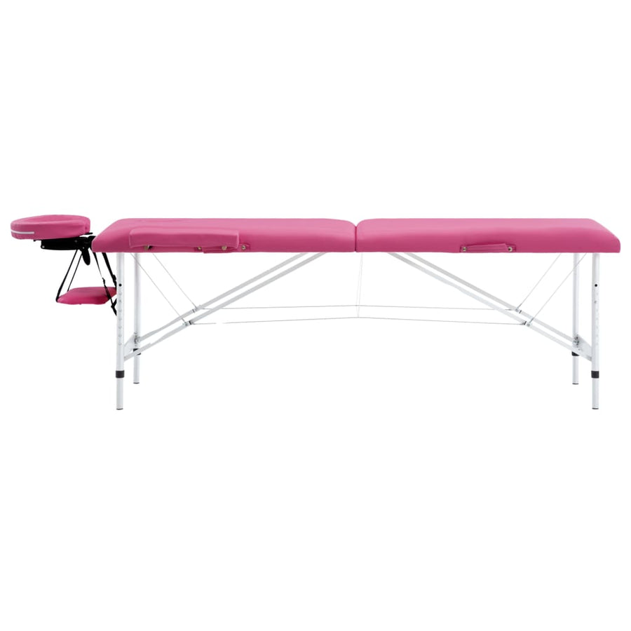 Massagetafel Inklapbaar 2 Zones Aluminum Roze