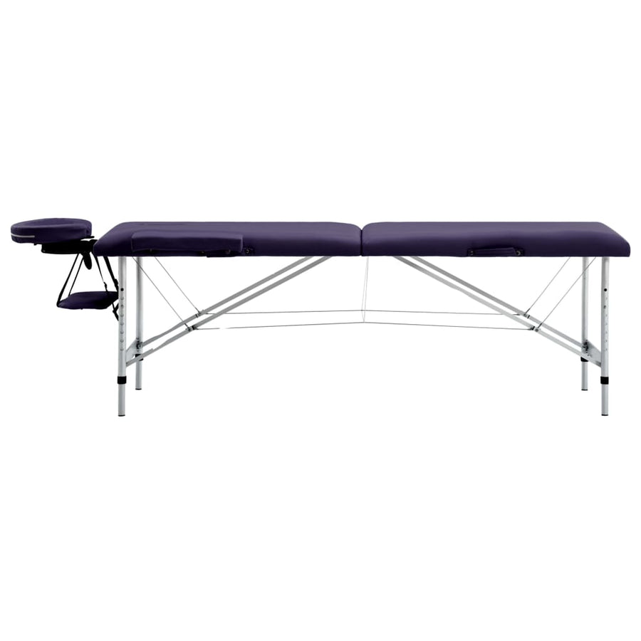 Massagetafel Inklapbaar 2 Zones Aluminum Paars