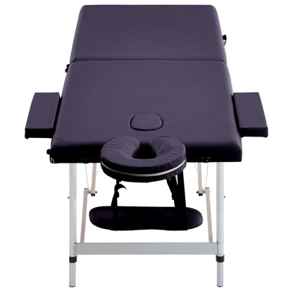 Massagetafel Inklapbaar 2 Zones Aluminum Paars