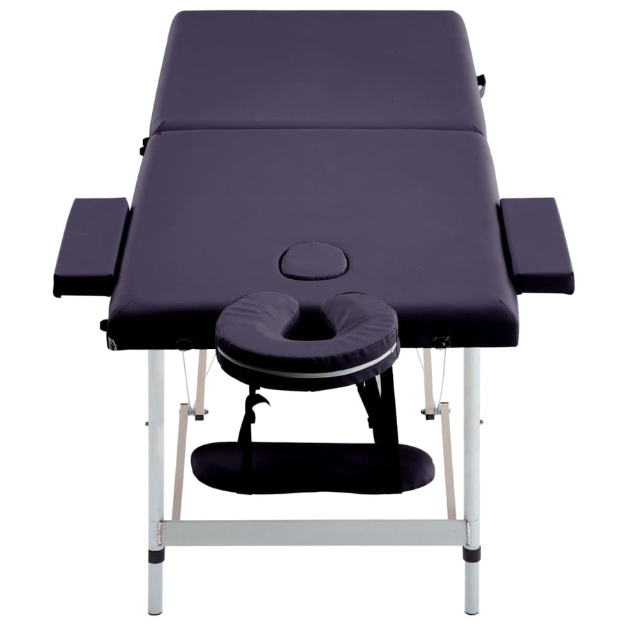 Massagetafel Inklapbaar 2 Zones Aluminum Paars