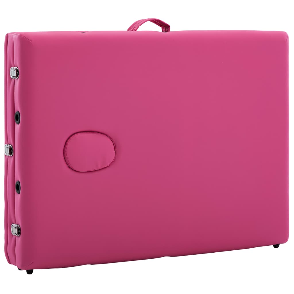 Massagetafel Inklapbaar 3 Zones Aluminum Roze