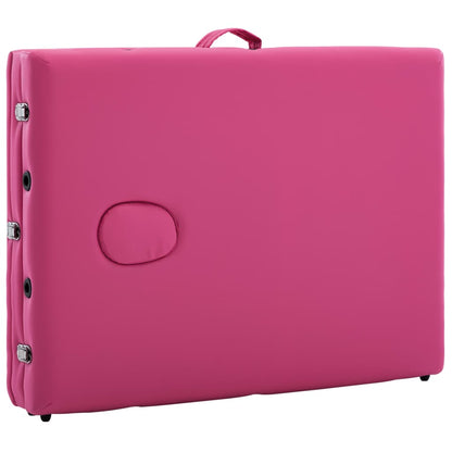 Massagetafel Inklapbaar 3 Zones Aluminum Roze