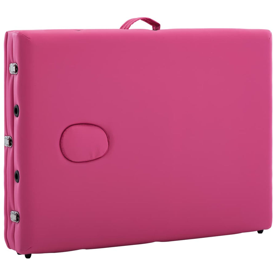 Massagetafel Inklapbaar 3 Zones Aluminum Roze