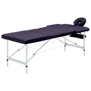 Massagetafel inklapbaar aluminum paars 191x70 cm