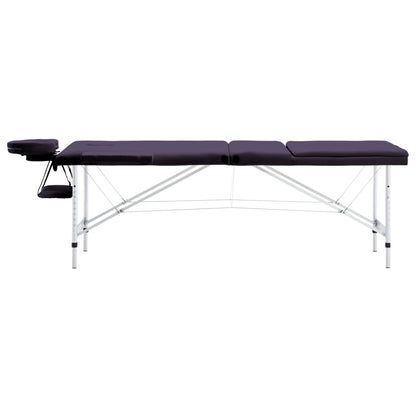 Massagetafel Inklapbaar 3 Zones Aluminum Paars