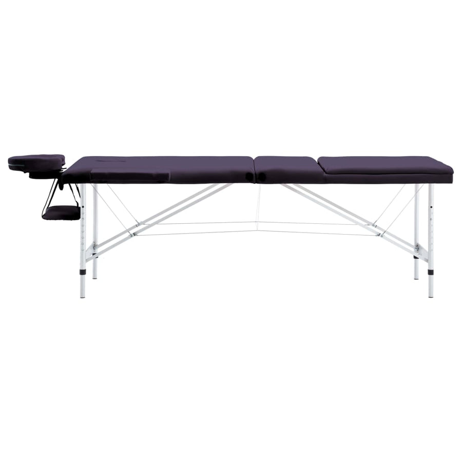 Massagetafel Inklapbaar 3 Zones Aluminum Paars