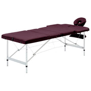 Massagetafel inklapbaar aluminum wijnpaars