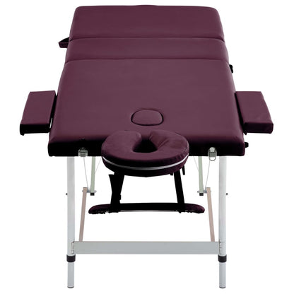 Massagetafel Inklapbaar 3 Zones Aluminum Wijnpaars