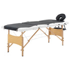 Massagetafel inklapbaar hout 4 zones zwart