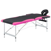 Massagetafel inklapbaar aluminium zwart roze