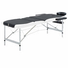 Massagetafel Inklapbaar 3 Zones Aluminium Zwart en wit