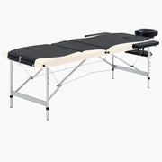 Massagetafel inklapbaar aluminium 191x70 cm zwart beige