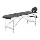 Massagetafel inklapbaar aluminium 4 zones zwart