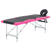 Massagetafel inklapbaar aluminium zwart roze
