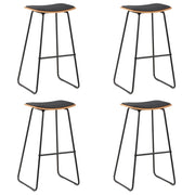 Barkrukken 4 stuks kunstleer zwart