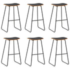 Bar stools 6 pcs faux leather black