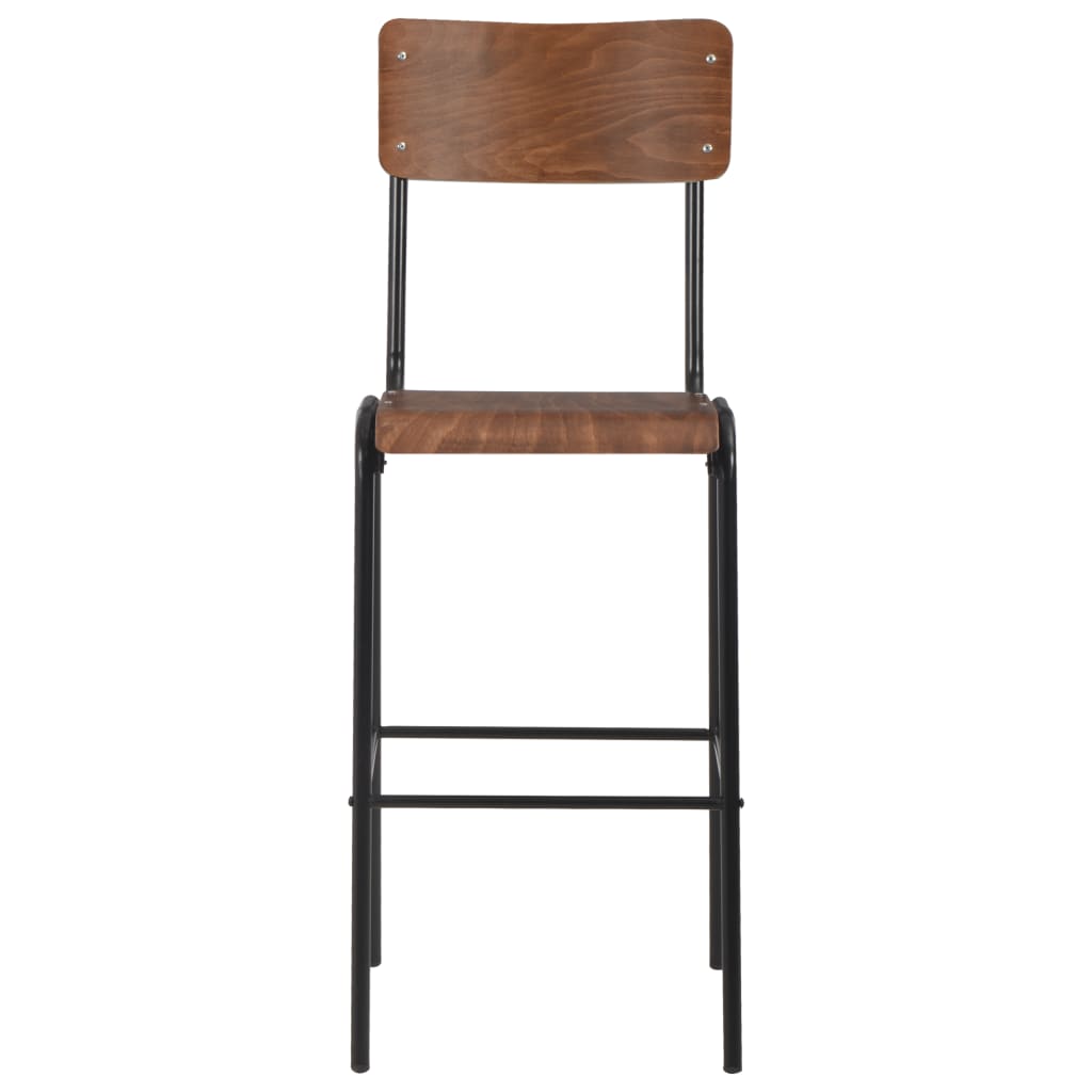 Barstoelen Massief Multiplex Staal 6 Bruin
