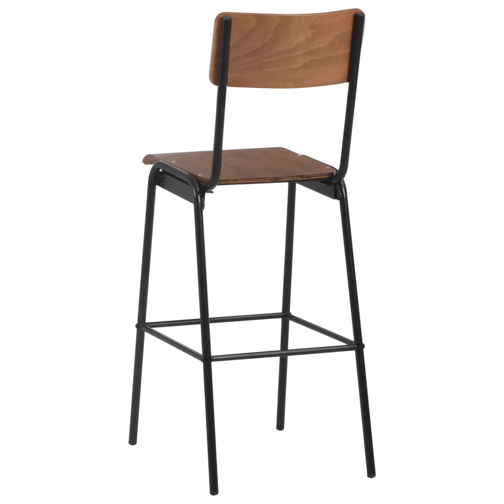 Barstoelen Massief Multiplex Staal 6 Bruin