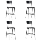 Barstoelen 4 st massief multiplex staal 41,5x59x116,5 cm zwart