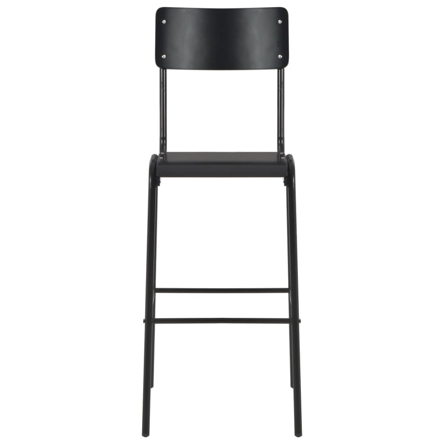 Barstoelen Massief Multiplex Staal 4 Zwart