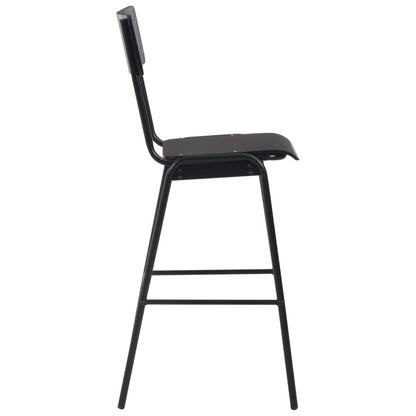 Barstoelen Massief Multiplex Staal 4 Zwart