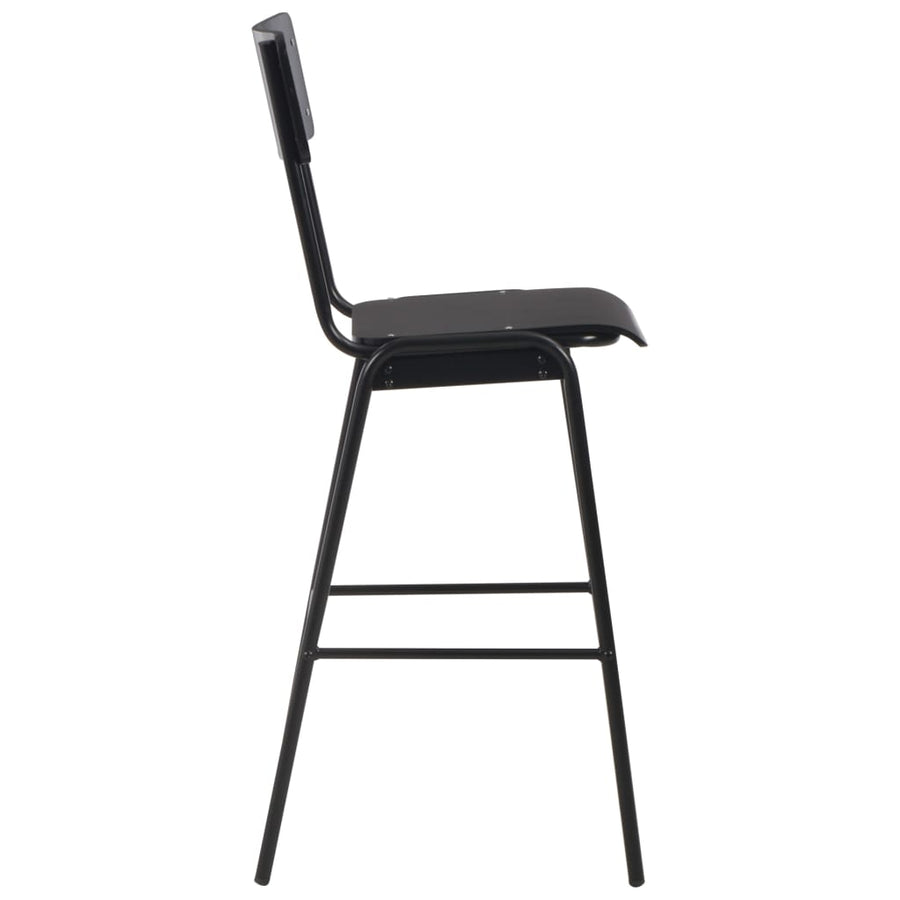 Barstoelen Massief Multiplex Staal 4 Zwart