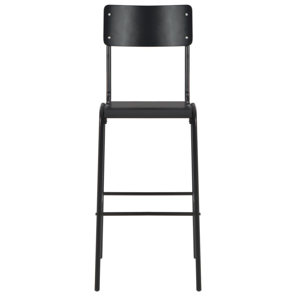 Barstoelen Massief Multiplex Staal 6 Zwart