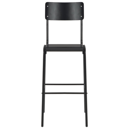 Barstoelen Massief Multiplex Staal 6 Zwart