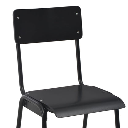 Barstoelen Massief Multiplex Staal 6 Zwart