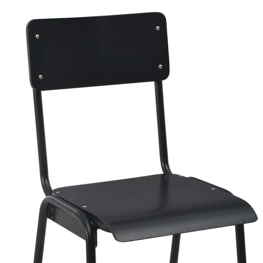 Barstoelen Massief Multiplex Staal 6 Zwart