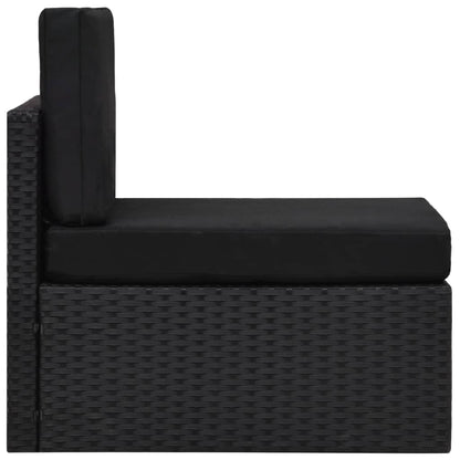-Delige Loungeset Poly Rattan Zwart