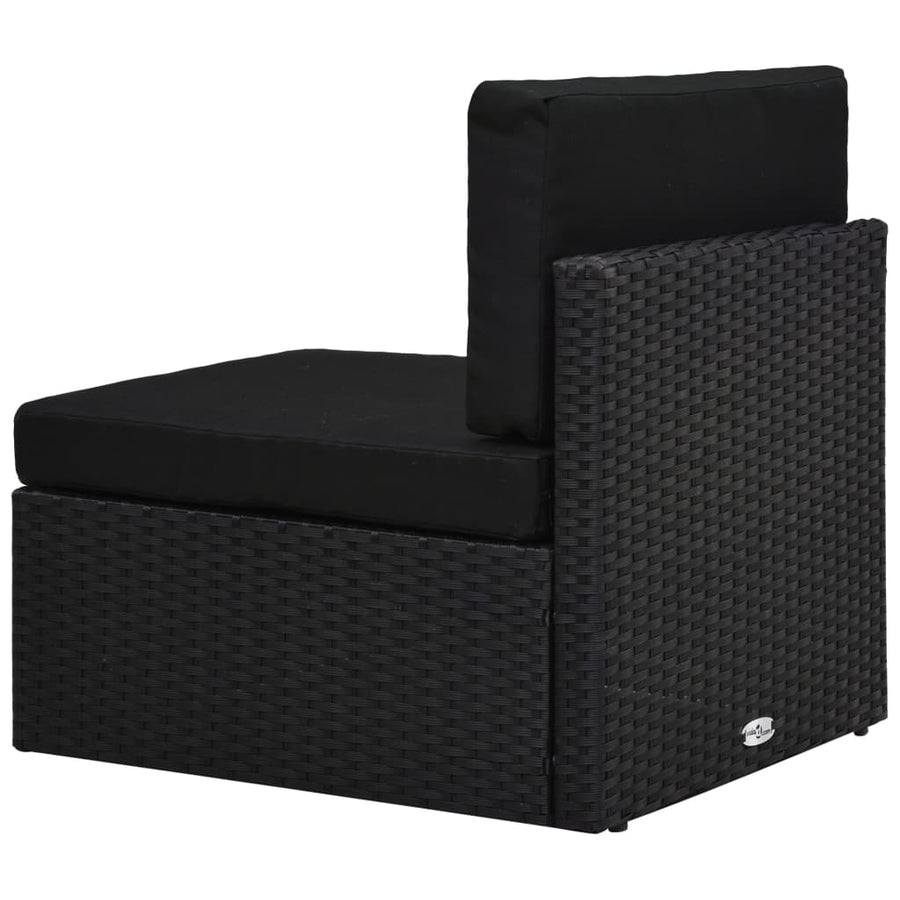 -Delige Loungeset Poly Rattan Zwart