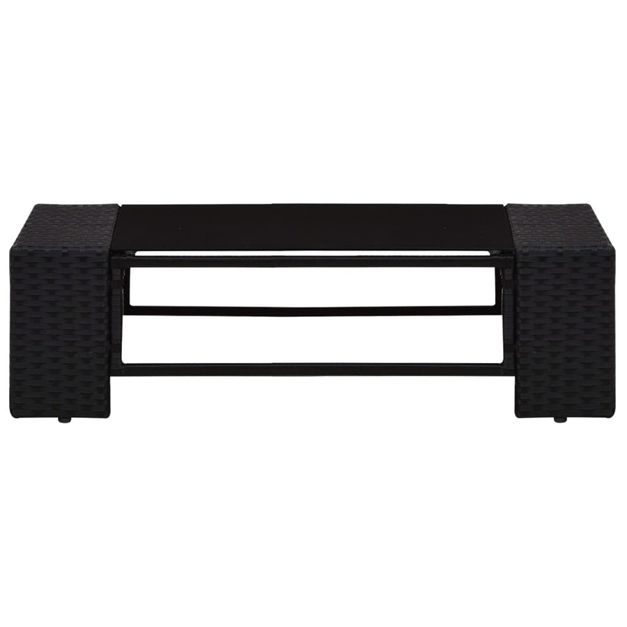 -Delige Loungeset Poly Rattan Zwart