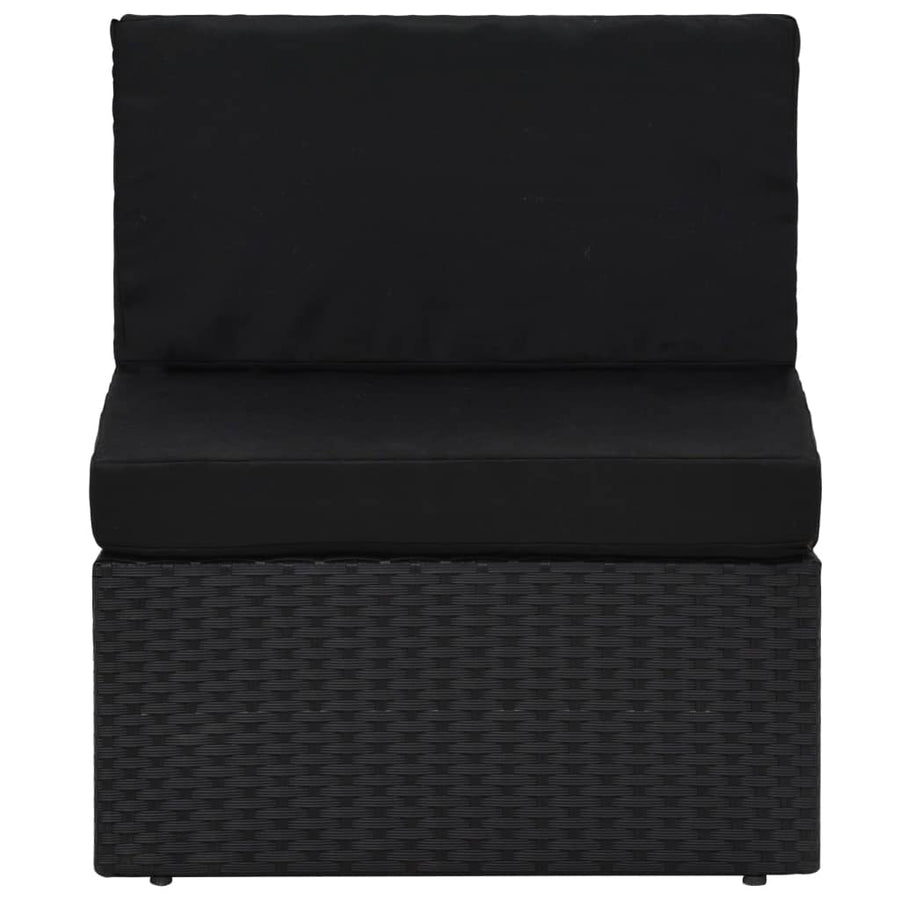 -Delige Loungeset Poly Rattan Zwart