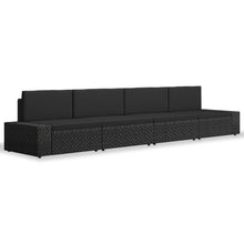 -Delige Loungeset Poly Rattan Zwart