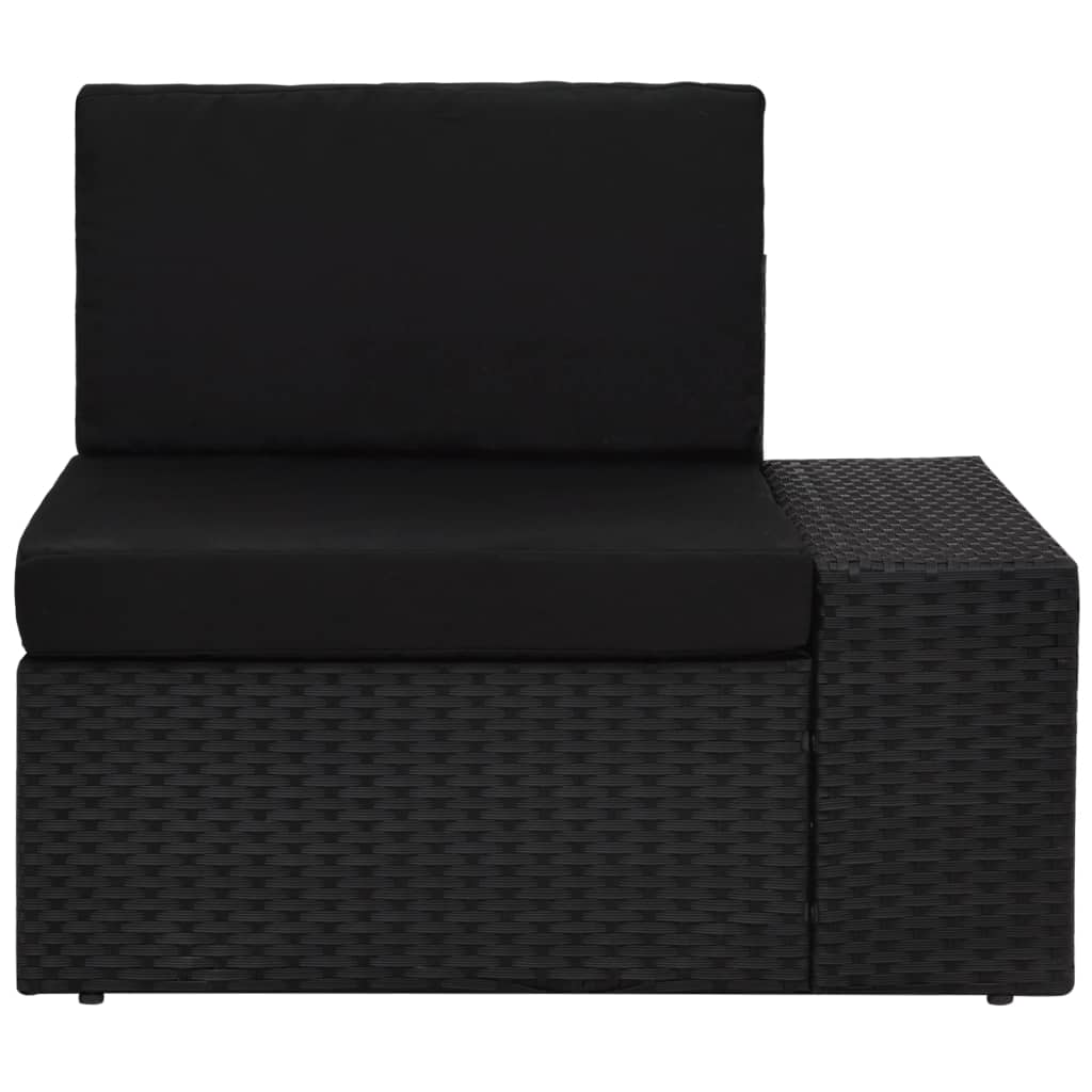 -Delige Loungeset Poly Rattan Zwart