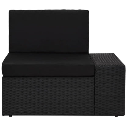 -Delige Loungeset Poly Rattan Zwart