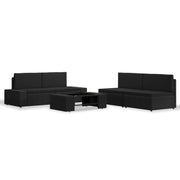 Loungeset 5-delig poly rattan zwart
