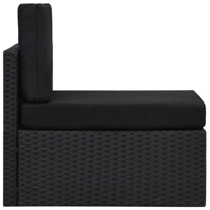 -Delige Loungeset Poly Rattan Zwart