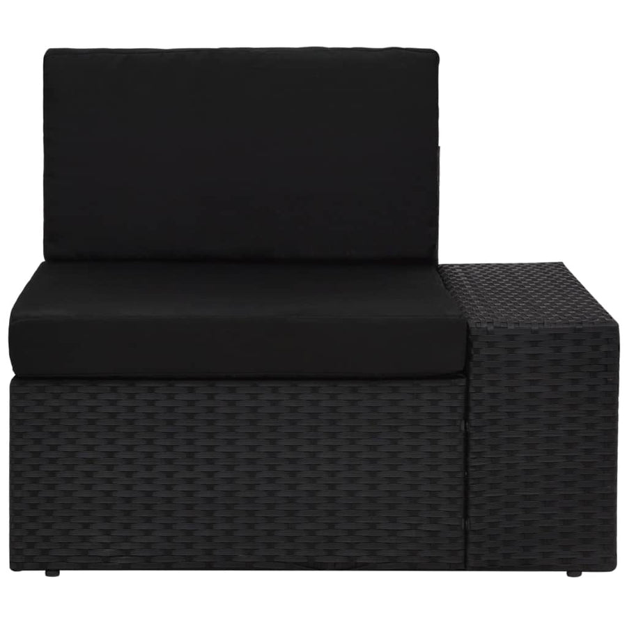 -Delige Loungeset Poly Rattan Zwart