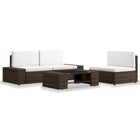 -Delige Loungeset Poly Rattan Bruin