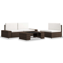 4-delige Loungeset poly rattan bruin