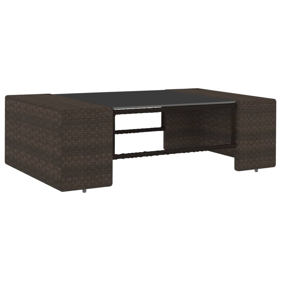 4-delige Loungeset poly rattan bruin